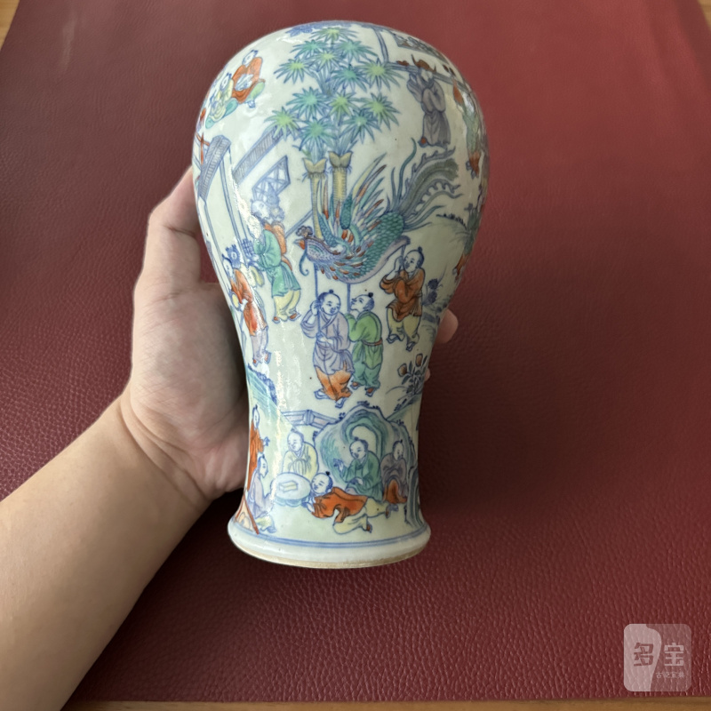 清中期 斗彩百子闹元宵图梅瓶 - 图14